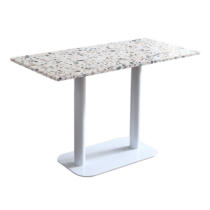 Industrial Style Dining Site Table Stone Home Furniture for Dining Room Rectangle White Without Chairs Clearhalo ' dining_table' 'Dining Tables & Seating' 'Dining Tables' 'furn' 'furn_dining_table' 'Furniture' 'furniture_dining_table' 'Kitchen & Dining Furniture' 'kitchen&dining_furn' 'kitchen' 'kitchen_dining_table' 3969513