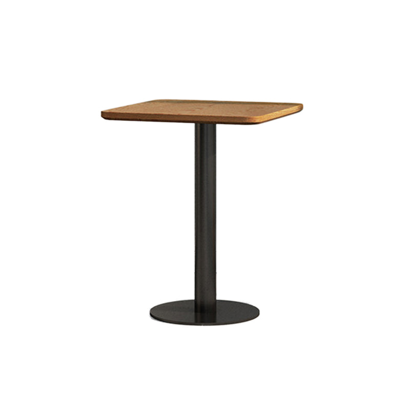 Table de dîner en bois industriel table marron avec cadre noir pour salle à manger