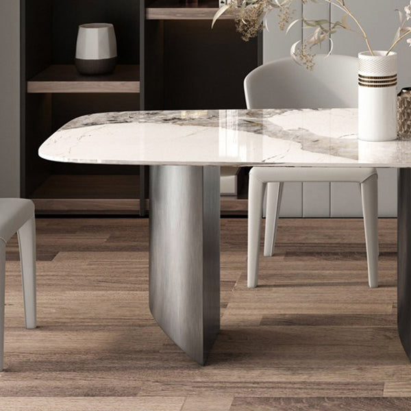 Metal Traditional Luxury Rectangular Table Sintered Stone Indoor Table for Kitchen and Dining Room Clearhalo ' dining_table' 'Dining Tables & Seating' 'Dining Tables' 'furn' 'furn_dining_table' 'Furniture' 'furniture_dining_table' 'Kitchen & Dining Furniture' 'kitchen&dining_furn' 'kitchen' 'kitchen_dining_table' 3979970