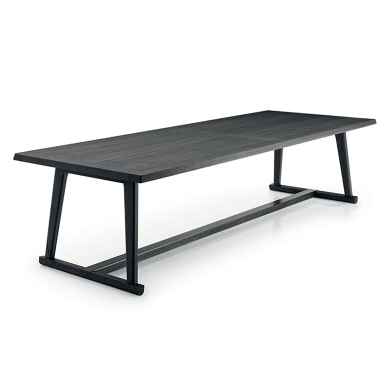 Solid Wood Contemporary Rectangular Dining Table Wood Top Table with Trestle Black Without Chairs Clearhalo ' dining_table' 'Dining Tables & Seating' 'Dining Tables' 'furn' 'furn_dining_table' 'Furniture' 'furniture_dining_table' 'Kitchen & Dining Furniture' 'kitchen&dining_furn' 'kitchen' 'kitchen_dining_table' 3980532