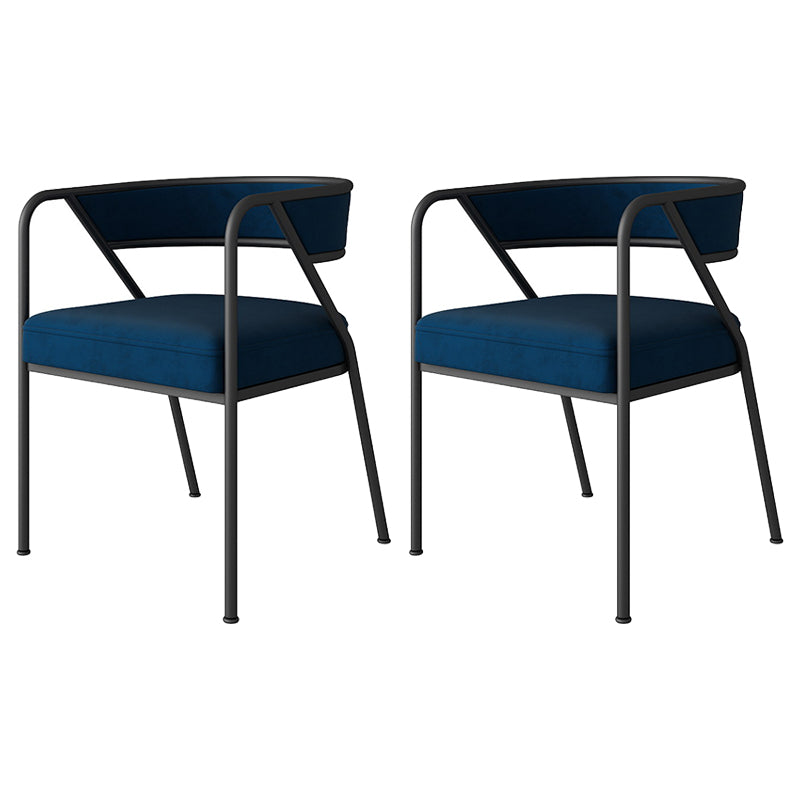 Scandinavian Style Luxury Upholstered Arm Chairs Open Back Dining Side Chair (Set of 2) Blue Black Clearhalo ' kitchen&dining_furn' 'Dining Chairs' 'Dining Tables & Seating' 'dining_chair' 'furn' 'furn_dining_chair' 'Furniture' 'furniture_dining_chair' 'Kitchen & Dining Furniture' 'kitchen' 3997922