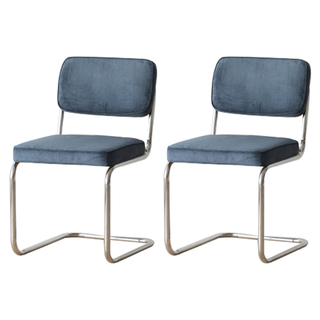 Industrial Style Open Back Dining Side Chair Upholstered Armless Dining Chairs (Set of 2) Light Blue Clearhalo ' kitchen&dining_furn' 'Dining Chairs' 'Dining Tables & Seating' 'dining_chair' 'furn' 'furn_dining_chair' 'Furniture' 'furniture_dining_chair' 'Kitchen & Dining Furniture' 'kitchen' 3997974
