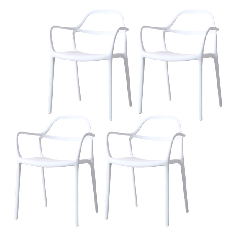 Contemporary Style Plastic Dining Chairs Dining Stackable Chairs for Kitchen White 4 Piece Set Clearhalo ' kitchen&dining_furn' 'Dining Chairs' 'Dining Tables & Seating' 'dining_chair' 'furn' 'furn_dining_chair' 'Furniture' 'furniture_dining_chair' 'Kitchen & Dining Furniture' 'kitchen' 3998209