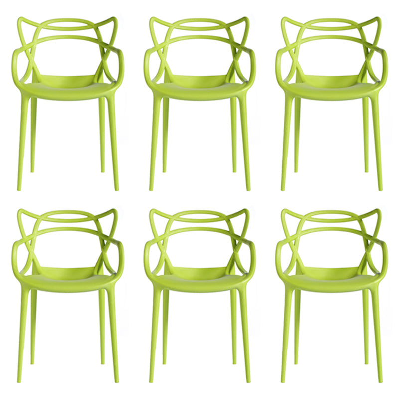 Contemporary Style Dining Chairs Kitchen Dining Arm Chairs with Plastic Legs Green 6 Piece Set Clearhalo ' kitchen&dining_furn' 'Dining Chairs' 'Dining Tables & Seating' 'dining_chair' 'furn' 'furn_dining_chair' 'Furniture' 'furniture_dining_chair' 'Kitchen & Dining Furniture' 'kitchen' 3998240