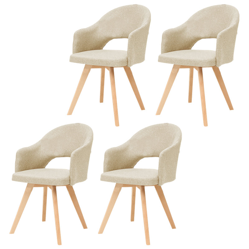 Contemporary Upholstered Study Room Arm Chair Matte Finish Open Dining Chair Light Camel 4 Piece Set Clearhalo ' kitchen&dining_furn' 'Dining Chairs' 'Dining Tables & Seating' 'dining_chair' 'furn' 'furn_dining_chair' 'Furniture' 'furniture_dining_chair' 'Kitchen & Dining Furniture' 'kitchen' 3998499