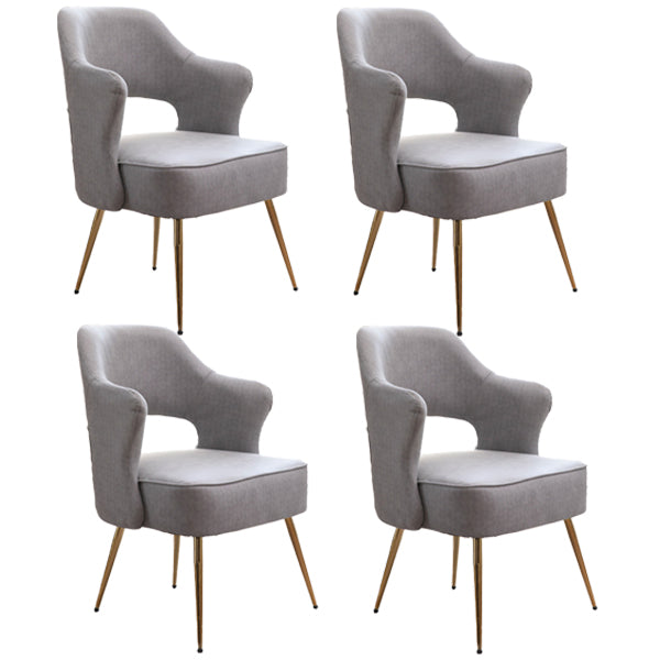Nordic Metal Dining Room Arm Chairs Open Back Dining Side Chair for Restaurant Light Gray 4 Piece Set Clearhalo ' kitchen&dining_furn' 'Dining Chairs' 'Dining Tables & Seating' 'dining_chair' 'furn' 'furn_dining_chair' 'Furniture' 'furniture_dining_chair' 'Kitchen & Dining Furniture' 'kitchen' 3998686