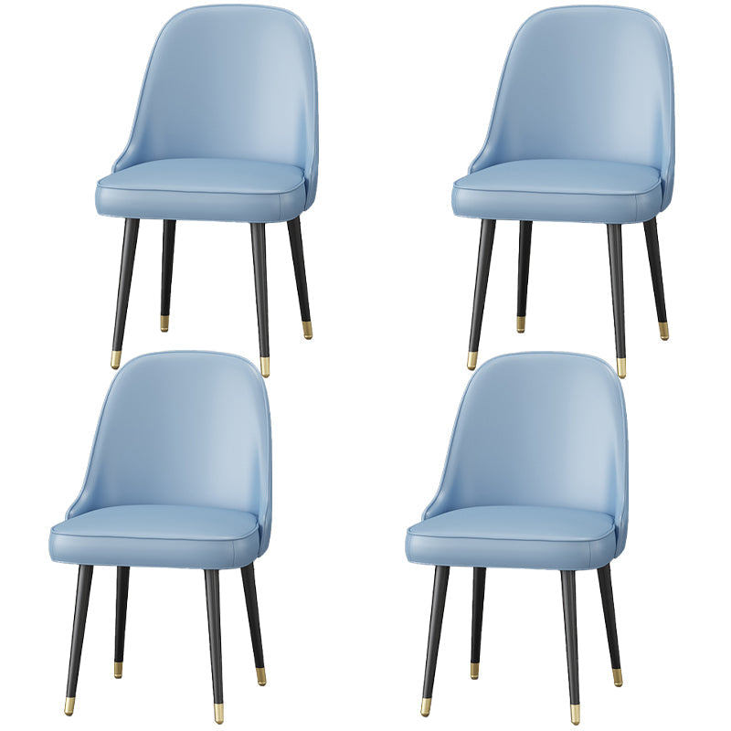 Nordic Metal Dining Room Armless Chairs Upholstered Linen Fabric Chairs for Restaurant Blue 4 Piece Set Clearhalo ' kitchen&dining_furn' 'Dining Chairs' 'Dining Tables & Seating' 'dining_chair' 'furn' 'furn_dining_chair' 'Furniture' 'furniture_dining_chair' 'Kitchen & Dining Furniture' 'kitchen' 3998878