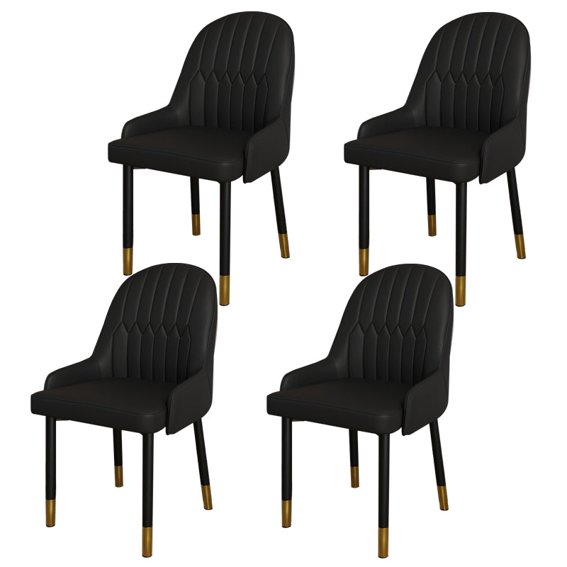 Scandinavian Metal Chairs Set Solid Back Arm Dining Room Kitchen Chair Black 4 Piece Set Brass Gold Clearhalo ' kitchen&dining_furn' 'Dining Chairs' 'Dining Tables & Seating' 'dining_chair' 'furn' 'furn_dining_chair' 'Furniture' 'furniture_dining_chair' 'Kitchen & Dining Furniture' 'kitchen' 4037918