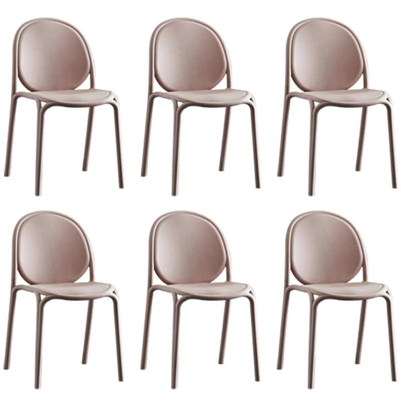 Scandinavian Style Plastic Dining Armless Chair Solid Back Dining Side Chairs Grey 6 Piece Set Clearhalo ' kitchen&dining_furn' 'Dining Chairs' 'Dining Tables & Seating' 'dining_chair' 'furn' 'furn_dining_chair' 'Furniture' 'furniture_dining_chair' 'Kitchen & Dining Furniture' 'kitchen' 4038497