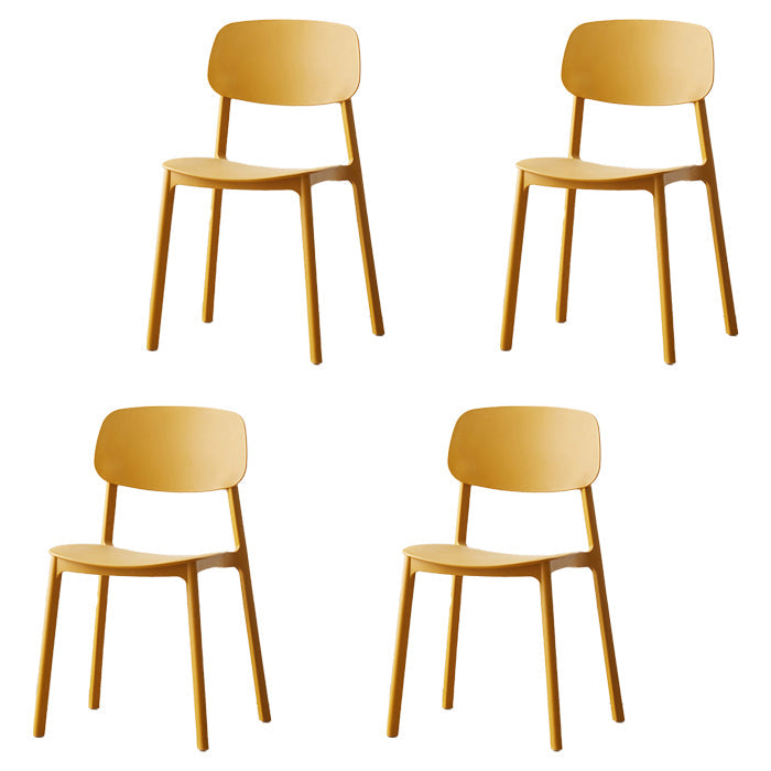 Scandinavian Plastic Conference Room Side Chair Open Back Dining Chair (Set of 4) Ginger Clearhalo ' kitchen&dining_furn' 'Dining Chairs' 'Dining Tables & Seating' 'dining_chair' 'furn' 'furn_dining_chair' 'Furniture' 'furniture_dining_chair' 'Kitchen & Dining Furniture' 'kitchen' 4038865