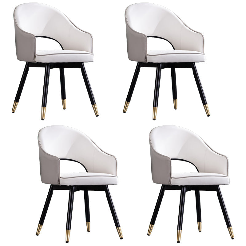 Contemporary Style Upholstered Arm Dining Chairs Open Back Dining Side Chair Grey 4 Piece Set Clearhalo ' kitchen&dining_furn' 'Dining Chairs' 'Dining Tables & Seating' 'dining_chair' 'furn' 'furn_dining_chair' 'Furniture' 'furniture_dining_chair' 'Kitchen & Dining Furniture' 'kitchen' 4039034