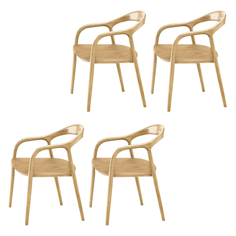 Traditional Solid Ash Wood Chairs Open Back Arm Dining Kitchen Chair Set Wood 4 Piece Set Clearhalo ' kitchen&dining_furn' 'Dining Chairs' 'Dining Tables & Seating' 'dining_chair' 'furn' 'furn_dining_chair' 'Furniture' 'furniture_dining_chair' 'Kitchen & Dining Furniture' 'kitchen' 4039650