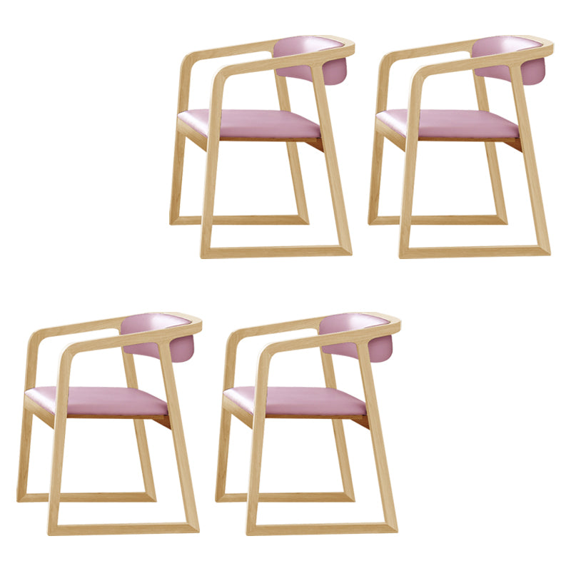 Traditional Solid Ash Wood Chairs Kitchen Dining Open Back Arm Chair Set Pink 4 Piece Set Clearhalo ' kitchen&dining_furn' 'Dining Chairs' 'Dining Tables & Seating' 'dining_chair' 'furn' 'furn_dining_chair' 'Furniture' 'furniture_dining_chair' 'Kitchen & Dining Furniture' 'kitchen' 4039670