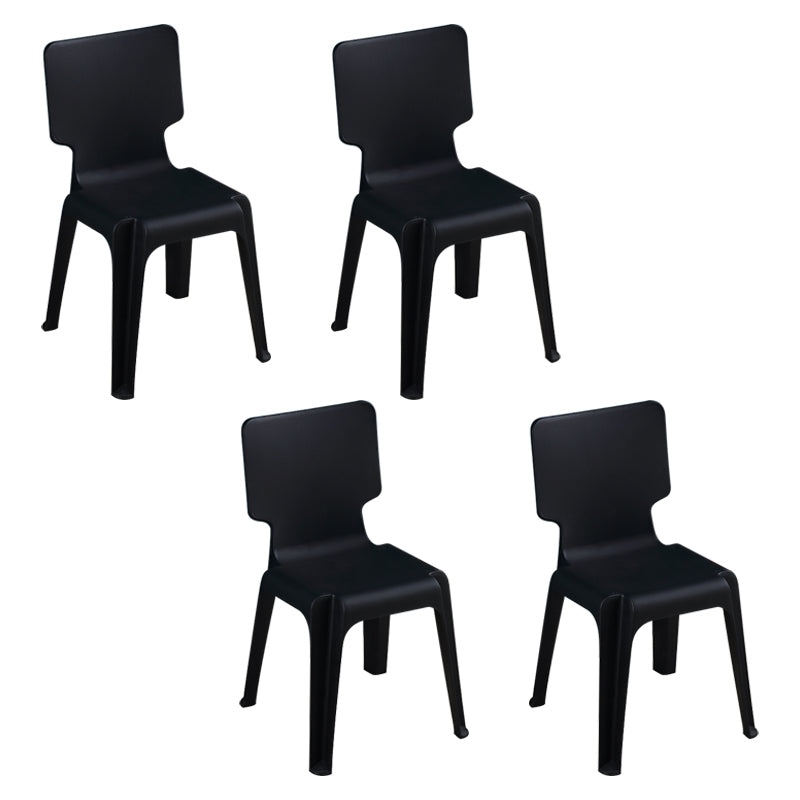 Contemporary Style Plastic Dining Armless Chair Solid Back Dining Chairs for Home Black 4 Piece Set Clearhalo ' kitchen&dining_furn' 'Dining Chairs' 'Dining Tables & Seating' 'dining_chair' 'furn' 'furn_dining_chair' 'Furniture' 'furniture_dining_chair' 'Kitchen & Dining Furniture' 'kitchen' 4039740
