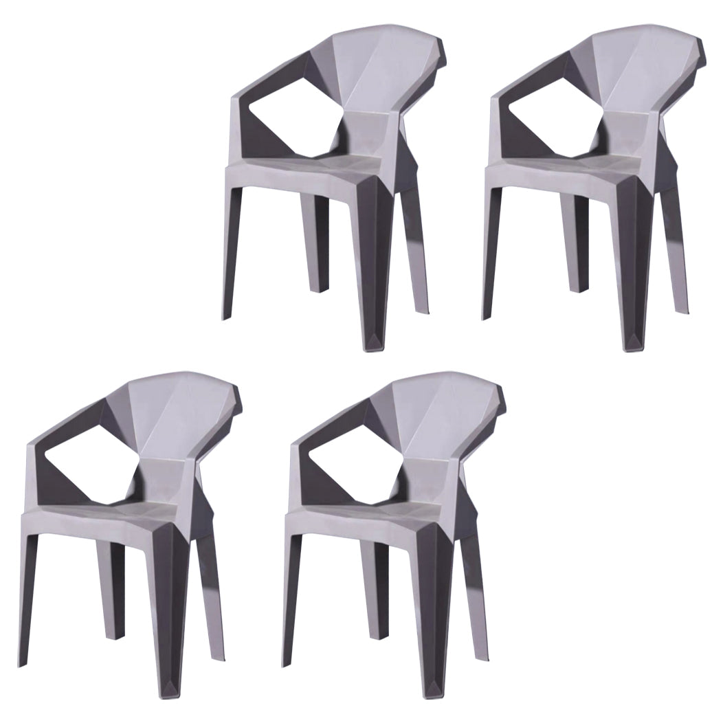 Modern Style Dining Chairs Plastic Dining Stackable Side Chairs for Kitchen (Set of 4) Grey Clearhalo ' kitchen&dining_furn' 'Dining Chairs' 'Dining Tables & Seating' 'dining_chair' 'furn' 'furn_dining_chair' 'Furniture' 'furniture_dining_chair' 'Kitchen & Dining Furniture' 'kitchen' 4039785