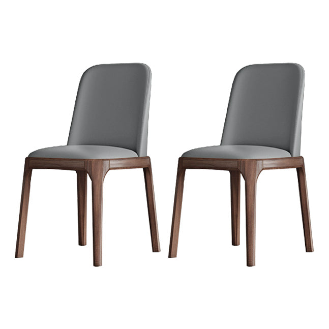Industrial Ash Leather Side Chair Matte Finish Parsons Dining Chair (Set of 2) Dark Gray Clearhalo ' kitchen&dining_furn' 'Dining Chairs' 'Dining Tables & Seating' 'dining_chair' 'furn' 'furn_dining_chair' 'Furniture' 'furniture_dining_chair' 'Kitchen & Dining Furniture' 'kitchen' 4040049