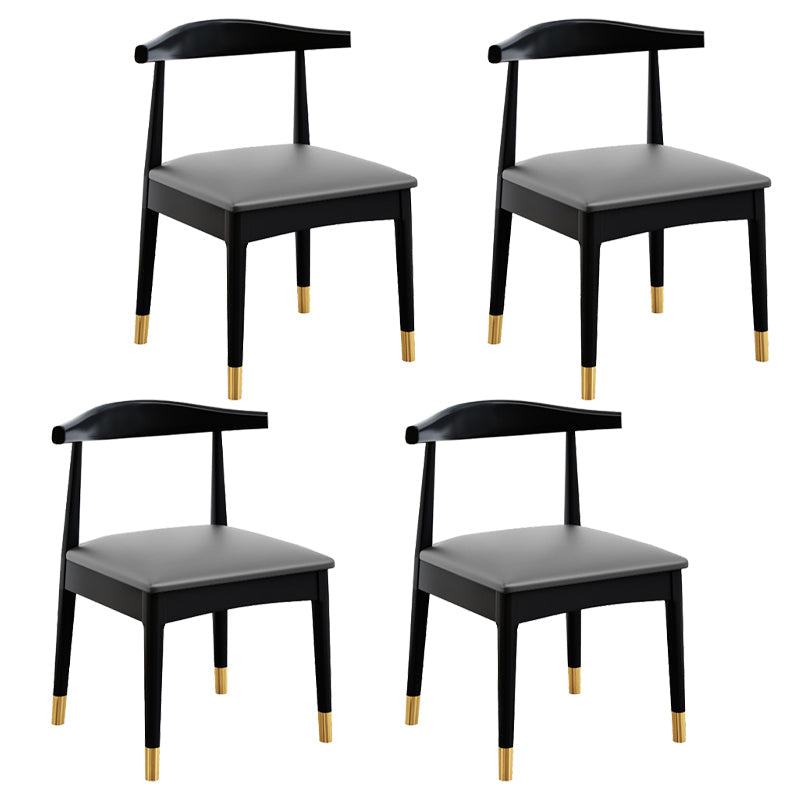 Scandinavian Style Wood Dining Chair Dining Room Armless Cow Horn Chair Grey 4 Piece Set Clearhalo ' kitchen&dining_furn' 'Dining Chairs' 'Dining Tables & Seating' 'dining_chair' 'furn' 'furn_dining_chair' 'Furniture' 'furniture_dining_chair' 'Kitchen & Dining Furniture' 'kitchen' 4040175
