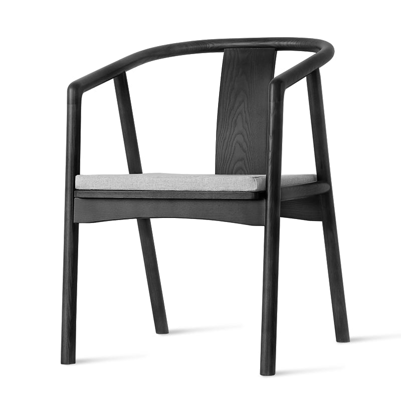 Traditional Style Ash Wood Chairs Kitchen Slat Back Arm Single Chair Black Clearhalo ' kitchen&dining_furn' 'Dining Chairs' 'Dining Tables & Seating' 'dining_chair' 'furn' 'furn_dining_chair' 'Furniture' 'furniture_dining_chair' 'Kitchen & Dining Furniture' 'kitchen' 4040197