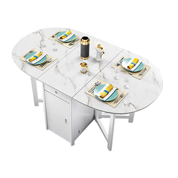 Contemporary Style Dining Site Table Drop-Leaf Dining Table for Dining Room Glass 51.2"L x 35.4"W x 29.5"H Without Chairs Clearhalo ' dining_table' 'Dining Tables & Seating' 'Dining Tables' 'furn' 'furn_dining_table' 'Furniture' 'furniture_dining_table' 'Kitchen & Dining Furniture' 'kitchen&dining_furn' 'kitchen' 'kitchen_dining_table' 4050747