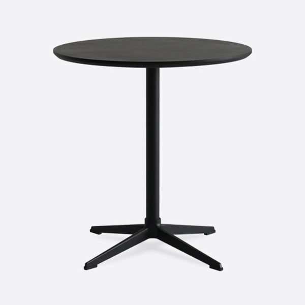 Contemporary Round Shape Dining Table Standard Kitchen Dining Table with Pedestal Base Black Clearhalo ' dining_table' 'Dining Tables & Seating' 'Dining Tables' 'Furniture' 'furniture_dining_table' 'Kitchen & Dining Furniture' 'kitchen&dining_furn' 'kitchen' 'kitchen_dining_table' 4051078