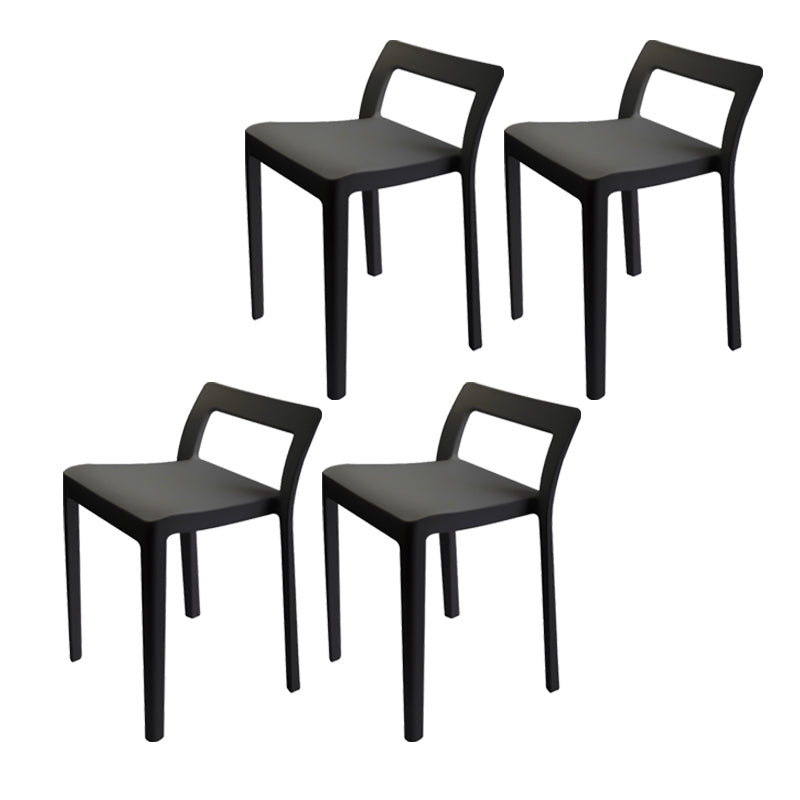 Modern Style Plastic Chair Set Dining Room Kitchen Open Back Side Chairs Black 4 Piece Set Clearhalo ' kitchen&dining_furn' 'Dining Chairs' 'Dining Tables & Seating' 'dining_chair' 'furn' 'furn_dining_chair' 'Furniture' 'furniture_dining_chair' 'Kitchen & Dining Furniture' 'kitchen' 4054992
