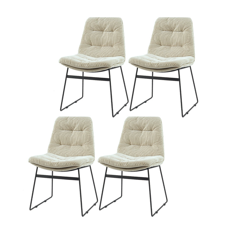 Contemporary Style Dining Room Chairs Kitchen Dining Arm Chairs with Metal Legs Gray-White 4 Piece Set Clearhalo ' kitchen&dining_furn' 'Dining Chairs' 'Dining Tables & Seating' 'dining_chair' 'furn' 'furn_dining_chair' 'Furniture' 'furniture_dining_chair' 'Kitchen & Dining Furniture' 'kitchen' 4055324