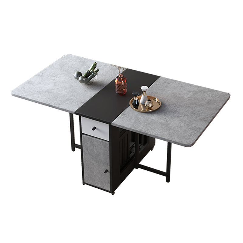 Rectangle Mid-Century Modern Table Black Metal Base Table for Home Kitchen Dinner Without Chairs Clearhalo ' dining_table' 'Dining Tables & Seating' 'Dining Tables' 'furn' 'furn_dining_table' 'Furniture' 'furniture_dining_table' 'Kitchen & Dining Furniture' 'kitchen&dining_furn' 'kitchen' 'kitchen_dining_table' 4086915