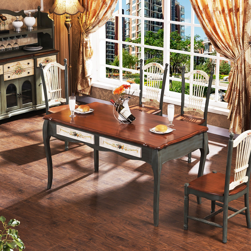 Mid-Century Modern Dining Table Rectangle Solid Wood Dining Table for Home Use Black Without Chairs Clearhalo ' dining_table' 'Dining Tables & Seating' 'Dining Tables' 'furn' 'furn_dining_table' 'Furniture' 'furniture_dining_table' 'Kitchen & Dining Furniture' 'kitchen&dining_furn' 'kitchen' 'kitchen_dining_table' 4092038