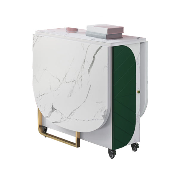 Mid-Century Modern Dining Table Oval Wood Table with Drop Leaf,59.1"L x 31.5"W x 29.5"H Green Without Chairs Clearhalo ' dining_table' 'Dining Tables & Seating' 'Dining Tables' 'furn' 'furn_dining_table' 'Furniture' 'furniture_dining_table' 'Kitchen & Dining Furniture' 'kitchen&dining_furn' 'kitchen' 'kitchen_dining_table' 4092585