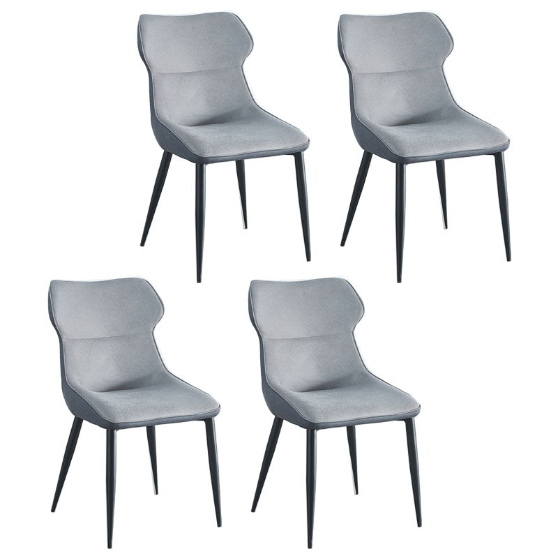 Contemporary Faux Leather Dining Chairs Wingback Armless Chairs for Kitchen Grey 4 Piece Set Clearhalo ' kitchen&dining_furn' 'Dining Chairs' 'Dining Tables & Seating' 'dining_chair' 'furn' 'furn_dining_chair' 'Furniture' 'furniture_dining_chair' 'Kitchen & Dining Furniture' 'kitchen' 4096302