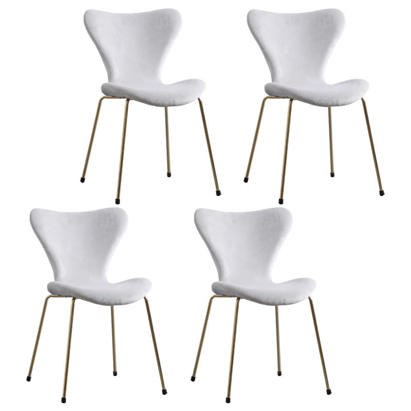 Home Wingback Dining Armless Chairs Indoor Dining Side Chairs with Metal Legs Grey 4 Piece Set Brass Gold Clearhalo ' kitchen&dining_furn' 'Dining Chairs' 'Dining Tables & Seating' 'dining_chair' 'furn' 'furn_dining_chair' 'Furniture' 'furniture_dining_chair' 'Kitchen & Dining Furniture' 'kitchen' 4096410