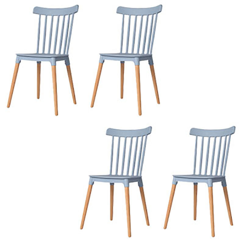 Nordic Style Wood Dining Chair Slat Back Stacking Side Chair for Home Use Gray Blue 4 Piece Set Clearhalo ' kitchen&dining_furn' 'Dining Chairs' 'Dining Tables & Seating' 'dining_chair' 'furn' 'furn_dining_chair' 'Furniture' 'furniture_dining_chair' 'Kitchen & Dining Furniture' 'kitchen' 4096978