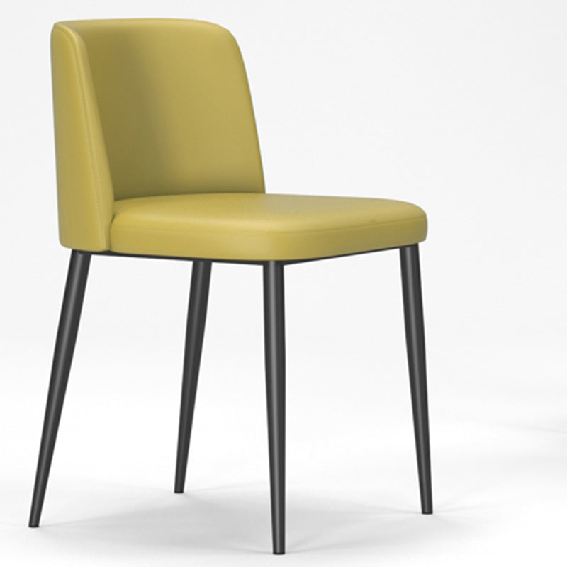 Designer Style Upholstered Home Side Chair Matte Finish Parsons Single Dining Chair Light Yellow Clearhalo ' kitchen&dining_furn' 'Dining Chairs' 'Dining Tables & Seating' 'dining_chair' 'furn' 'furn_dining_chair' 'Furniture' 'furniture_dining_chair' 'Kitchen & Dining Furniture' 'kitchen' 4097368
