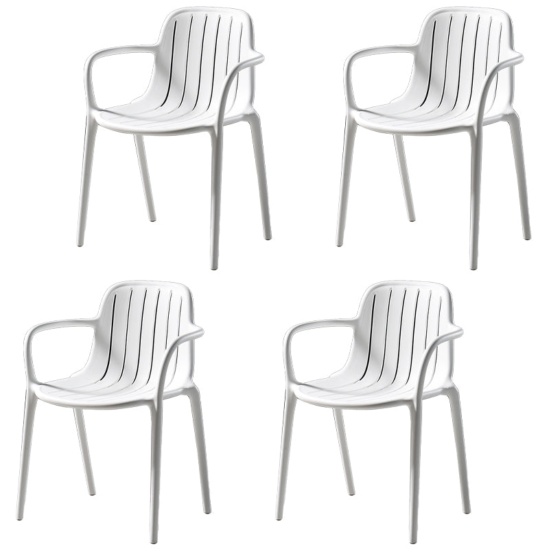 Contemporary Style Dining Chair Kitchen Dining Arm Side Chair with Plastic Legs White 4 Piece Set Clearhalo ' kitchen&dining_furn' 'Dining Chairs' 'Dining Tables & Seating' 'dining_chair' 'furn' 'furn_dining_chair' 'Furniture' 'furniture_dining_chair' 'Kitchen & Dining Furniture' 'kitchen' 4097967