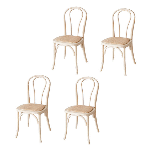 Farmhouse Wood Dining Room Chairs Windsor Back Folding Side Chair for Restaurant White-Apricot 4 Piece Set Clearhalo ' kitchen&dining_furn' 'Dining Chairs' 'Dining Tables & Seating' 'dining_chair' 'furn' 'furn_dining_chair' 'Furniture' 'furniture_dining_chair' 'Kitchen & Dining Furniture' 'kitchen' 4099717