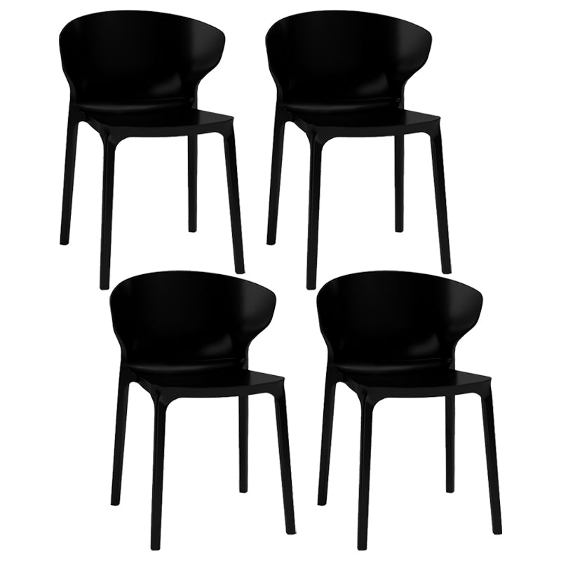 Nordic Glam Style Kitchen Dining Chairs Dining Stackable Armless Side Chairs Black 4 Piece Set Clearhalo ' kitchen&dining_furn' 'Dining Chairs' 'Dining Tables & Seating' 'dining_chair' 'furn' 'furn_dining_chair' 'Furniture' 'furniture_dining_chair' 'Kitchen & Dining Furniture' 'kitchen' 4104011