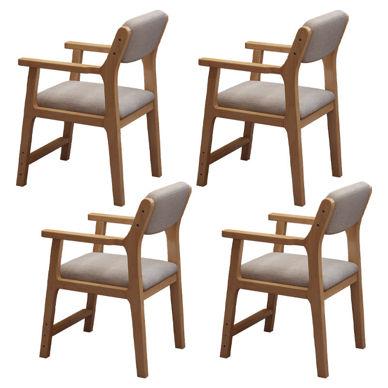 Contemporary Wood Dining Arm Chair Open Back Dining Side Chair for Home Use (Set of 4) Natural Clearhalo ' kitchen&dining_furn' 'Dining Chairs' 'Dining Tables & Seating' 'dining_chair' 'Furniture' 'furniture_dining_chair' 'Kitchen & Dining Furniture' 'kitchen' 4104310
