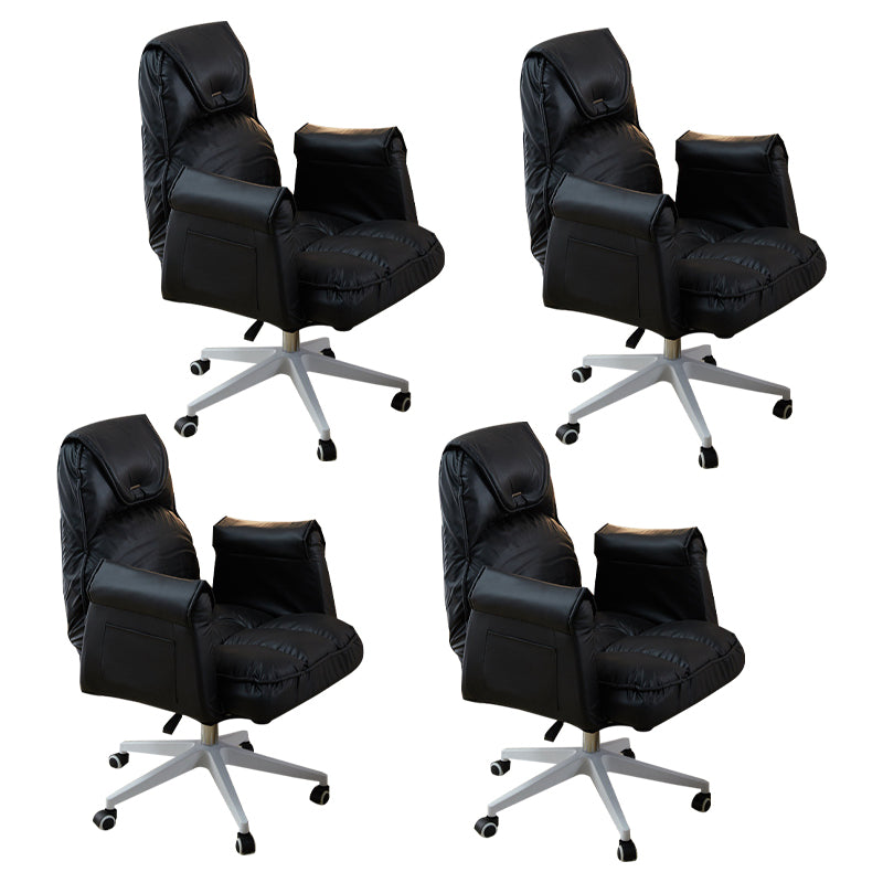 Minimalist Style Upholstered Arm Dining Chairs Solid Back Dining Chairs for Home Black Set of 4 Clearhalo ' kitchen&dining_furn' 'Dining Chairs' 'Dining Tables & Seating' 'dining_chair' 'Furniture' 'furniture_dining_chair' 'Kitchen & Dining Furniture' 'kitchen' 4104410