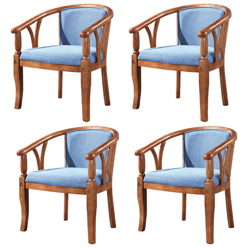 Traditional Solid Wood Dining Chair Linen Dining Arm Chair for Restaurant Dark Blue 4 Piece Set Clearhalo ' kitchen&dining_furn' 'Dining Chairs' 'Dining Tables & Seating' 'dining_chair' 'furn' 'furn_dining_chair' 'Furniture' 'furniture_dining_chair' 'Kitchen & Dining Furniture' 'kitchen' 4104528