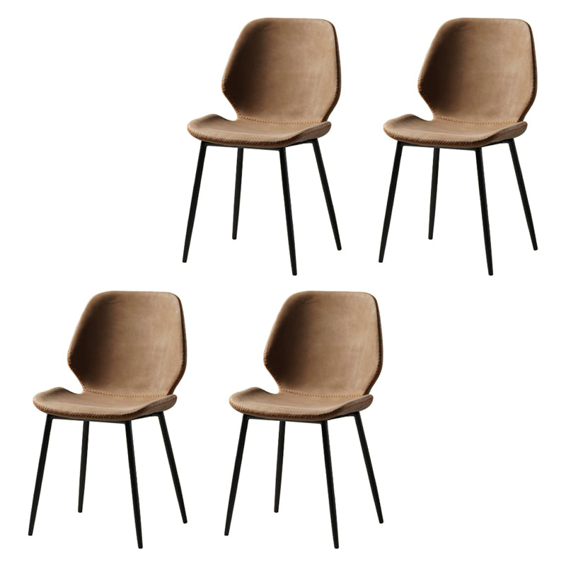 Dining Room Industrial Dining Chair Wingback Metal Armless Side Chairs Brown 4 Piece Set Clearhalo ' kitchen&dining_furn' 'Dining Chairs' 'Dining Tables & Seating' 'dining_chair' 'furn' 'furn_dining_chair' 'Furniture' 'furniture_dining_chair' 'Kitchen & Dining Furniture' 'kitchen' 4104778