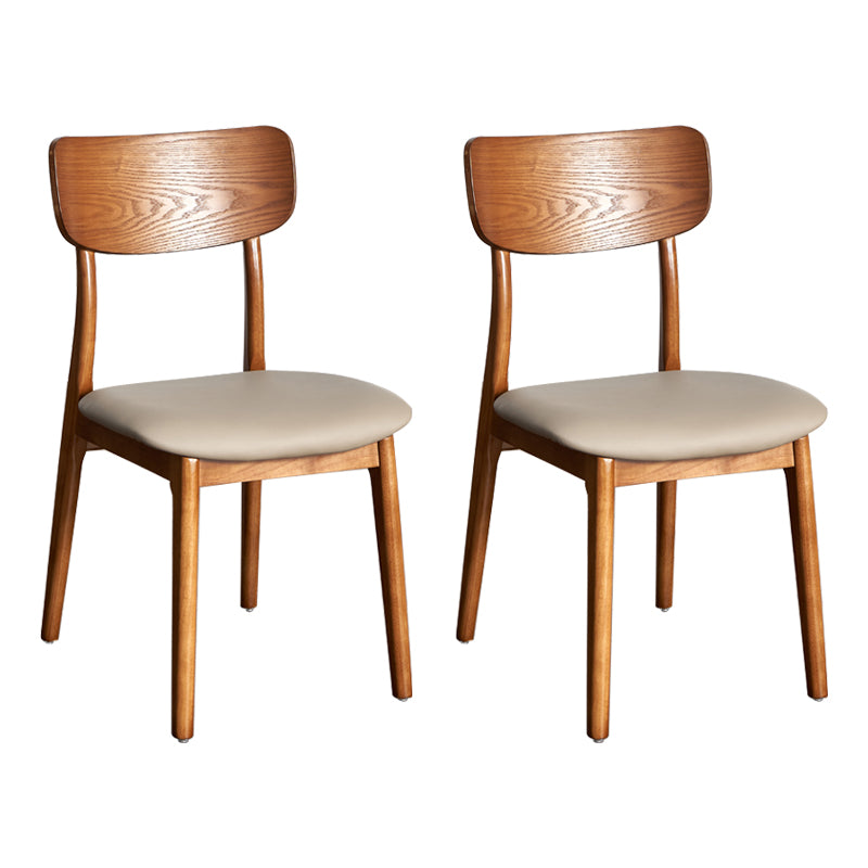 Industrial Style Oak Wood Chair Open Back Side Kitchen Chairs (Set of 2) Light Gray Clearhalo ' kitchen&dining_furn' 'Dining Chairs' 'Dining Tables & Seating' 'dining_chair' 'furn' 'furn_dining_chair' 'Furniture' 'furniture_dining_chair' 'Kitchen & Dining Furniture' 'kitchen' 4104806