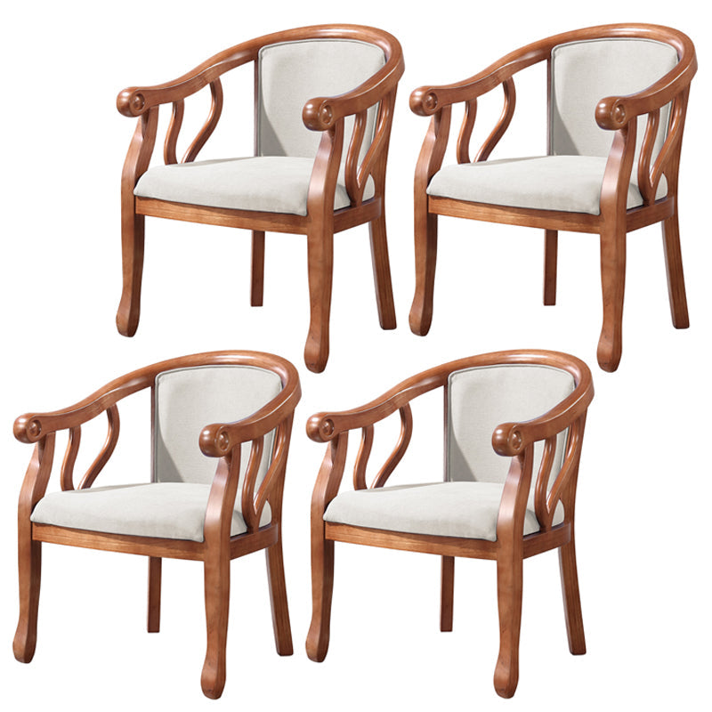 Traditional Ash Wood Chair Set Solid Back Arm Kitchen Dining Room Chairs Off-White 4 Piece Set Clearhalo ' kitchen&dining_furn' 'Dining Chairs' 'Dining Tables & Seating' 'dining_chair' 'furn' 'furn_dining_chair' 'Furniture' 'furniture_dining_chair' 'Kitchen & Dining Furniture' 'kitchen' 4105265