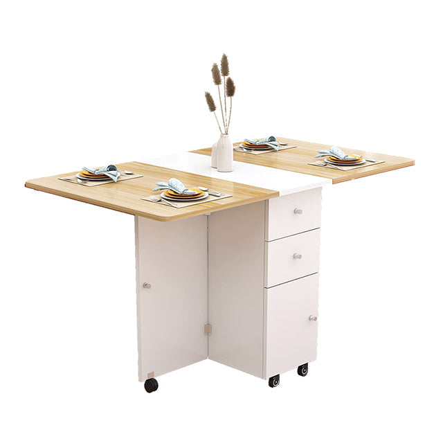 Wood Mid-Century Rectangle Table Wooden Top Table with Drop Leaf Wood Without Chairs Clearhalo ' dining_table' 'Dining Tables & Seating' 'Dining Tables' 'furn' 'furn_dining_table' 'Furniture' 'furniture_dining_table' 'Kitchen & Dining Furniture' 'kitchen&dining_furn' 'kitchen' 'kitchen_dining_table' 4111436