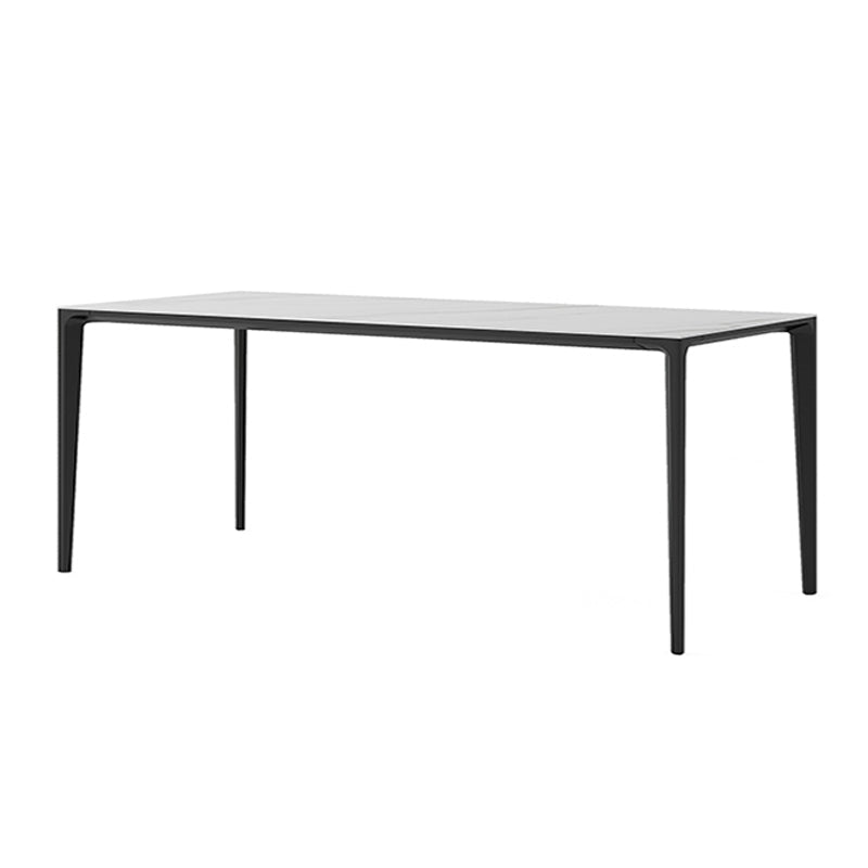 Contemporary Rectangle 4-foot Home Furniture Stone Dining Site Table for Indoor Black White Clearhalo ' dining_table' 'Dining Tables & Seating' 'Dining Tables' 'Furniture' 'furniture_dining_table' 'Kitchen & Dining Furniture' 'kitchen&dining_furn' 'kitchen' 'kitchen_dining_table' 4112231