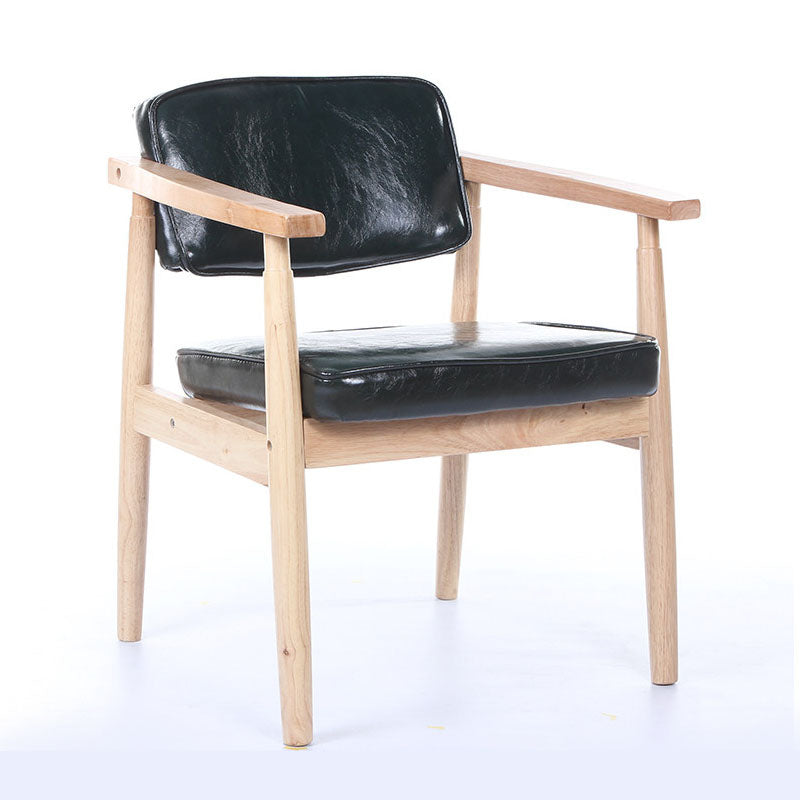 Modern Wood Dining Arm Chair Open Back Single Dining Side Chair for Home Use Black-Apricot Clearhalo ' kitchen&dining_furn' 'Dining Chairs' 'Dining Tables & Seating' 'dining_chair' 'furn' 'furn_dining_chair' 'Furniture' 'furniture_dining_chair' 'Kitchen & Dining Furniture' 'kitchen' 4118024