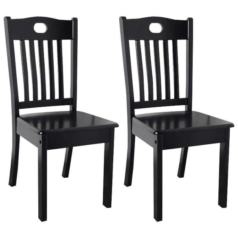 Home Armless Dining Chairs Slat Back Side Chair with Wood Legs (Set of 2) Black Clearhalo ' kitchen&dining_furn' 'Dining Chairs' 'Dining Tables & Seating' 'dining_chair' 'furn' 'furn_dining_chair' 'Furniture' 'furniture_dining_chair' 'Kitchen & Dining Furniture' 'kitchen' 4118347