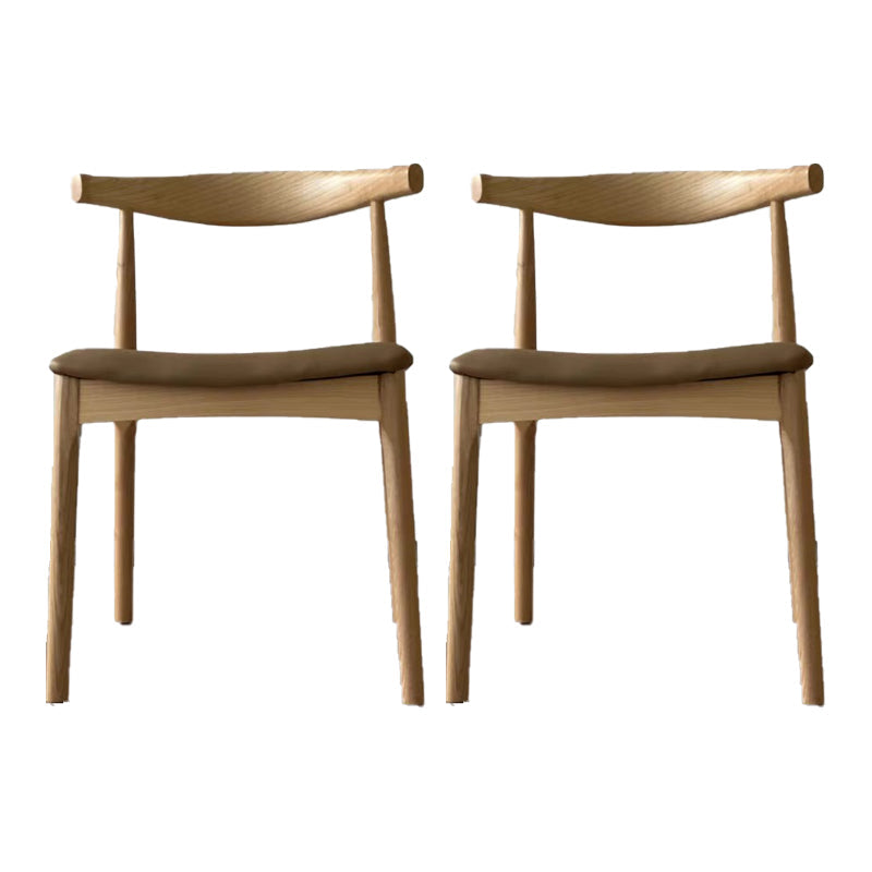 Contemporary Wood Dining Armless Chairs Open Back Dining Side Chair (Set of 2) Khaki Clearhalo ' kitchen&dining_furn' 'Dining Chairs' 'Dining Tables & Seating' 'dining_chair' 'furn' 'furn_dining_chair' 'Furniture' 'furniture_dining_chair' 'Kitchen & Dining Furniture' 'kitchen' 4119149