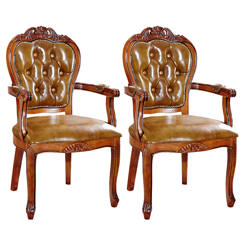 Scandinavian Solid Oak Wood Chair Open Back Arm Dining Chairs (Set of 2) Yellow Clearhalo ' kitchen&dining_furn' 'Dining Chairs' 'Dining Tables & Seating' 'dining_chair' 'furn' 'furn_dining_chair' 'Furniture' 'furniture_dining_chair' 'Kitchen & Dining Furniture' 'kitchen' 4128718