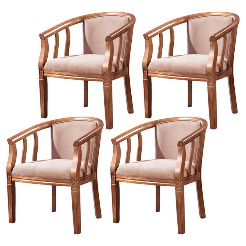 Traditional Wood Dining Armless Chair Linen Fabric Dining Chair for Restaurant Light Coffee 4 Piece Set Clearhalo ' kitchen&dining_furn' 'Dining Chairs' 'Dining Tables & Seating' 'dining_chair' 'furn' 'furn_dining_chair' 'Furniture' 'furniture_dining_chair' 'Kitchen & Dining Furniture' 'kitchen' 4129372