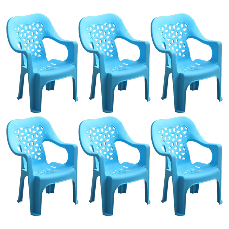 Modern Style Dining Side Chair Plastic Open Back Dining Arm Side Chair Sky Blue 6 Piece Set Clearhalo ' kitchen&dining_furn' 'Dining Chairs' 'Dining Tables & Seating' 'dining_chair' 'furn' 'furn_dining_chair' 'Furniture' 'furniture_dining_chair' 'Kitchen & Dining Furniture' 'kitchen' 4129441